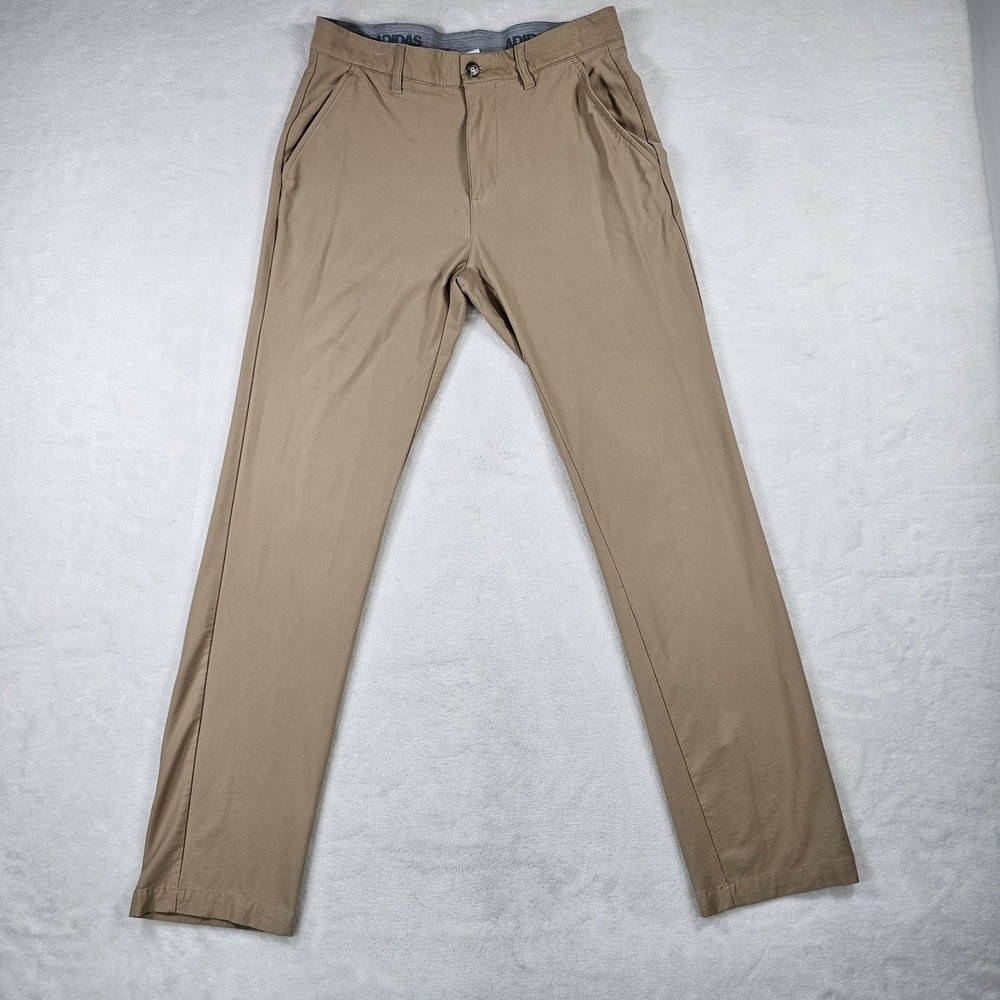 Adidas Golf Pants Mens 30x32 Tan Excellent Pinehurst Resort Logo Chino Trousers